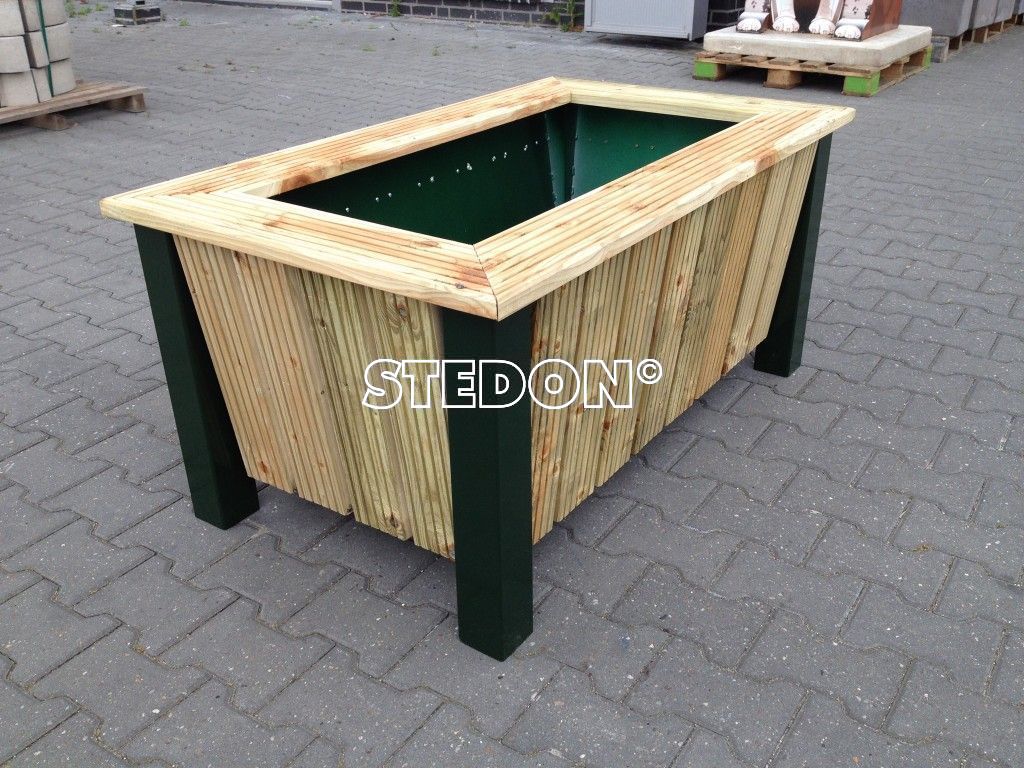 Bloembakken hout straatmeubilair