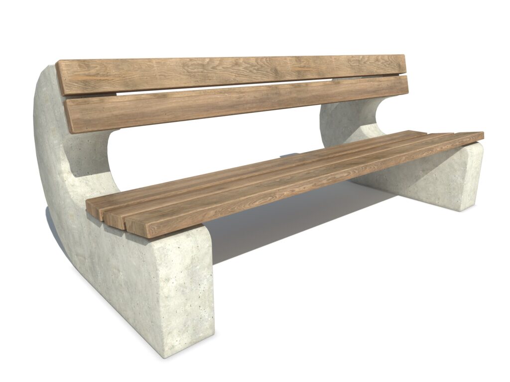 Parkbank, parkbanken, banken openbare ruimte, houten parkbank, houten parkbanken, parkmeubilair, Betonnen parkbank, betonnen parkbanken, parkbanken van beton