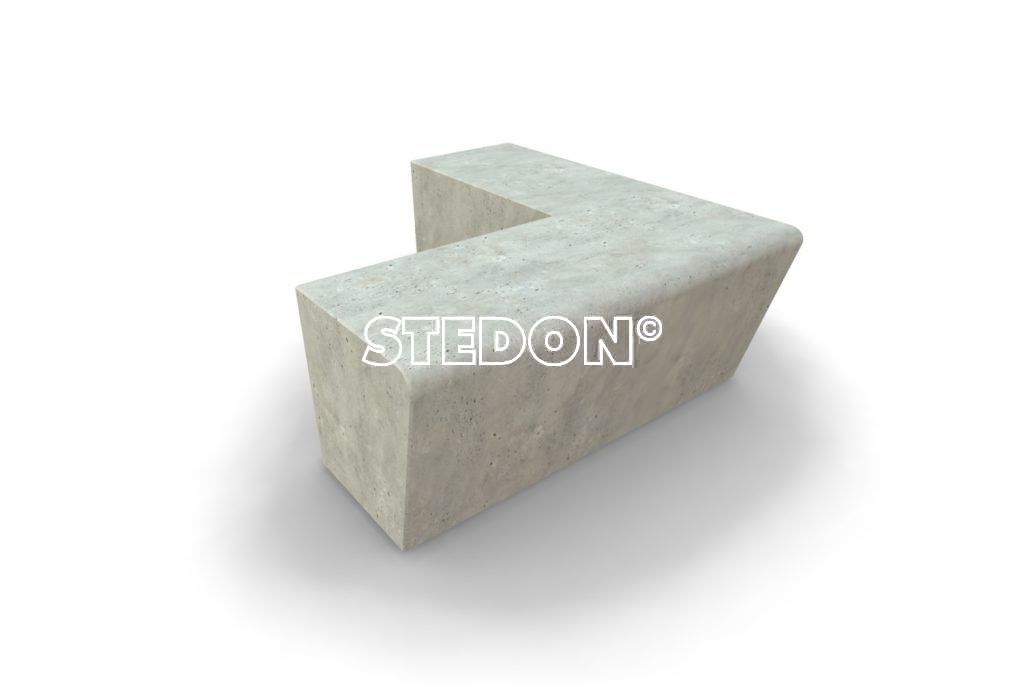 90˚ Hoek toelopend element beton, Zit element, zit elementen, zitelement, zitelementen, beton, betonnen zit element, zitblok, zitblok 90˚ hoek