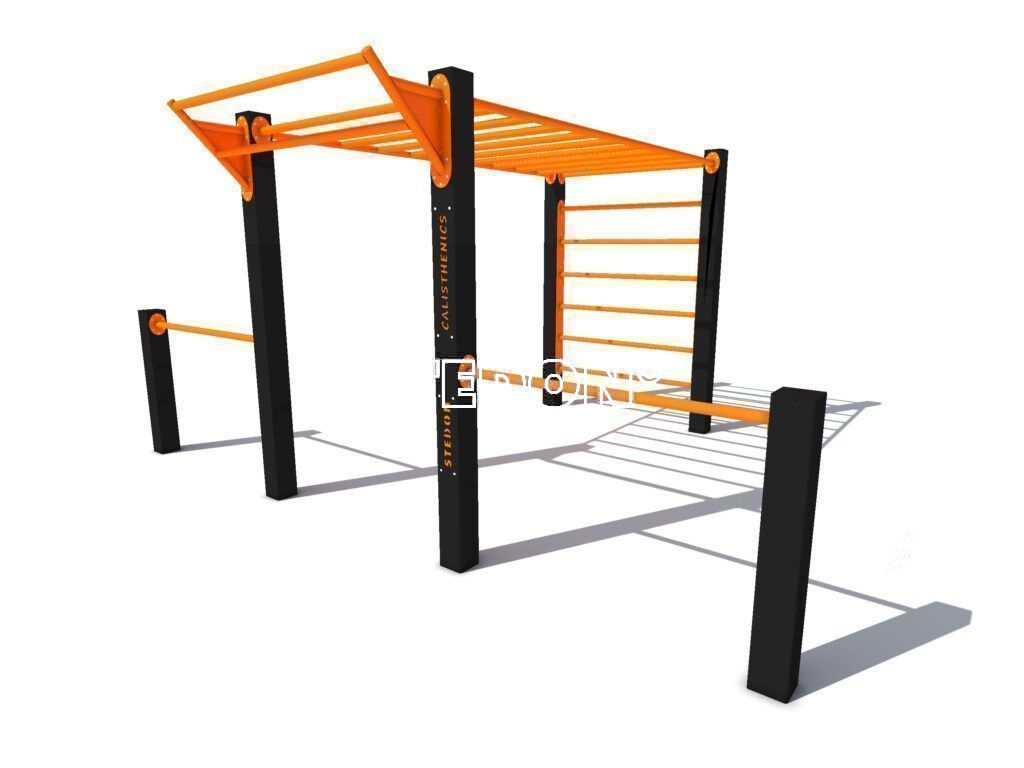 Monkeybar pull up bar, Monkeybars plus side bars, pull up bar, Calisthenics multi toestel, Calisthenics platform, calisthenics platforms, parcour monkeybar, parcour, Calisthenics toestellen,