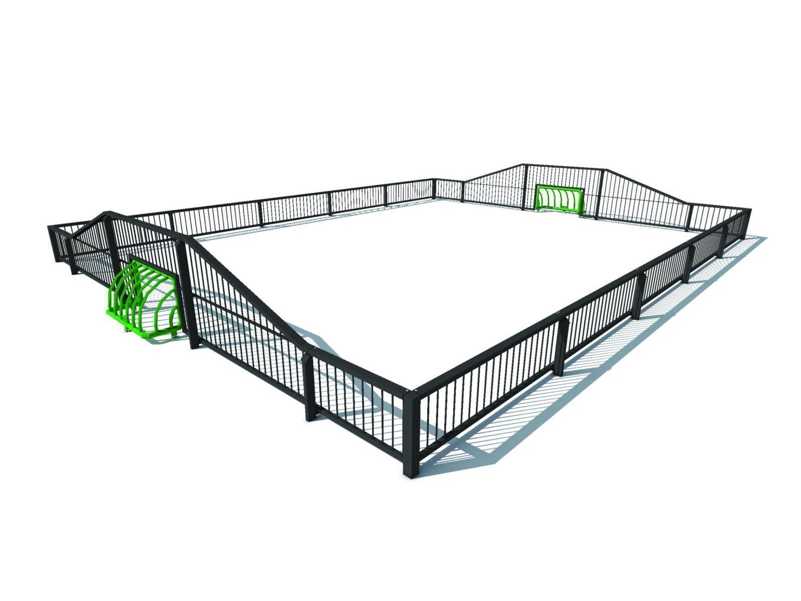 Pannakooi voor elk budget, Pannakooi rechthoek, Pannakooi, pannakooien, pannaveld, pannavelden, sportkooi, sportkooien, voetbalkooi, voetbalkooien, pannakooi openbare ruimte