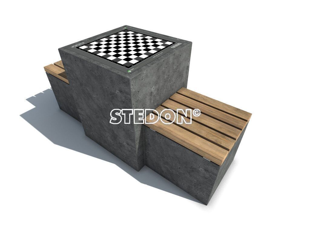 Dam schaak tafel, dam tafel, schaak tafel, game table, picknicktafel beton,