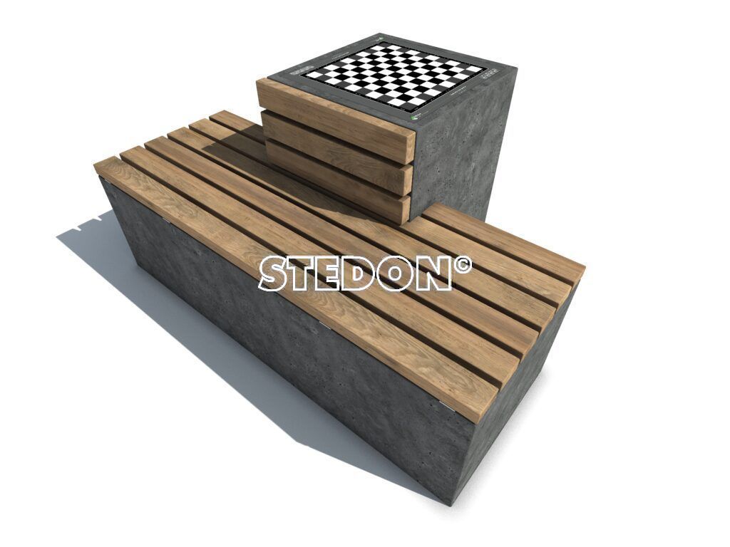 Dam schaak tafel, dam tafel, schaak tafel, game table, picknicktafel beton,