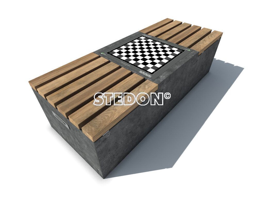 Dam schaak tafel, dam tafel, schaak tafel, game table, picknicktafel beton,