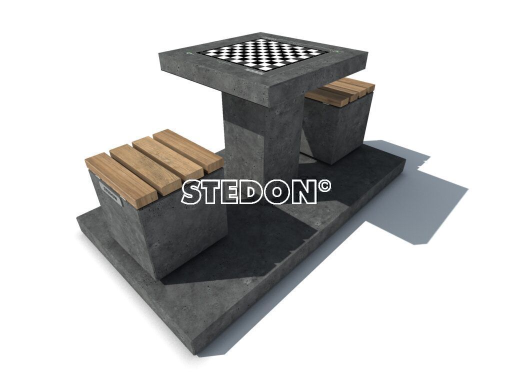 Dam schaak tafel, dam tafel, schaak tafel, game table, picknicktafel beton,