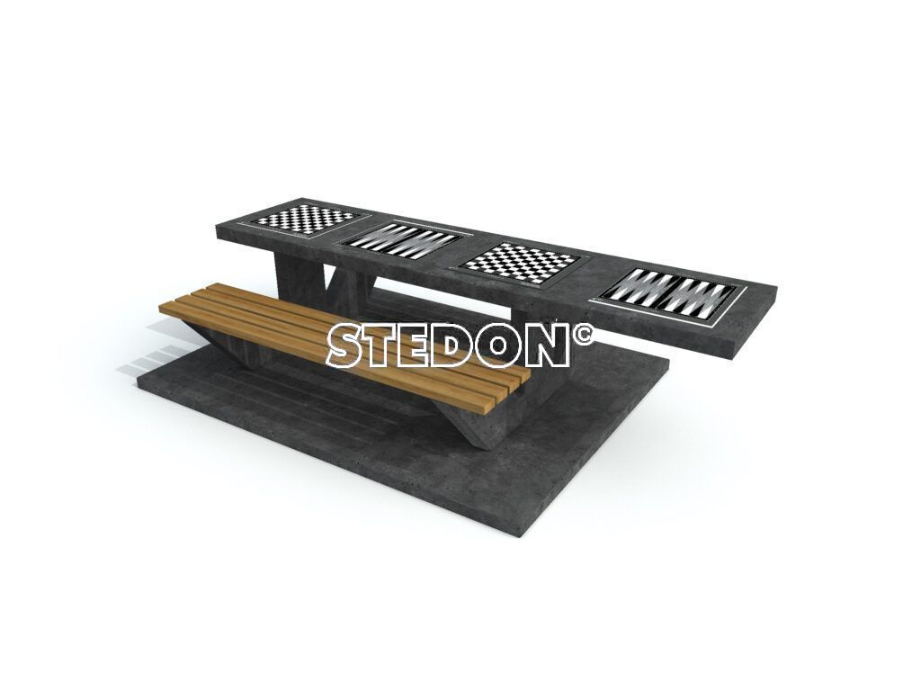 Rolstoel toegankelijk, Dam schaak tafel, dam tafel, schaak tafel, game table, picknicktafel beton,