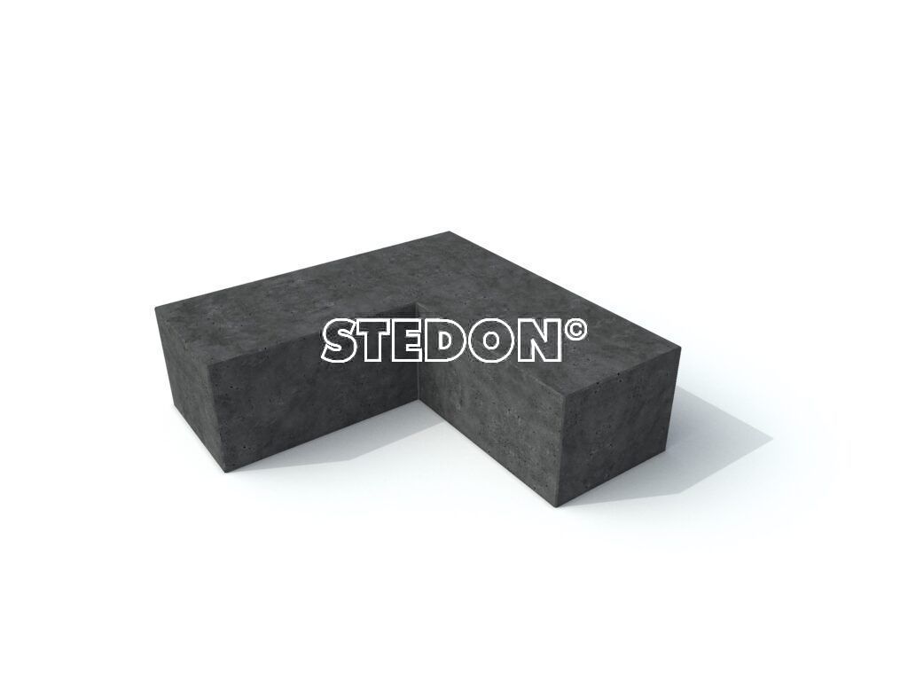 Antraciet beton, Parkranden, stadsranden, Parkrand, 90˚Hoek element beton, Zit element, zit elementen, zitelement, zitelementen, beton, betonnen zit element, zitblok, zitblok 90˚ hoek