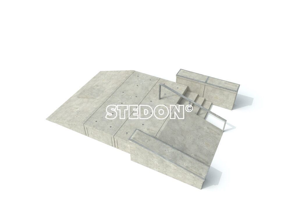Curb, Curb Cut, skate elementen, skate toestellen, skate producten, skate, skatepark inrichting, skatepark