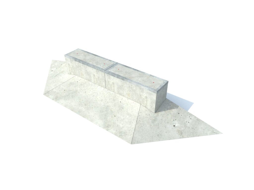 Street elementen, streetbank, streetbank met crub, skate elementen, skate toestellen, skate producten, skate, skatepark inrichting, skatepark