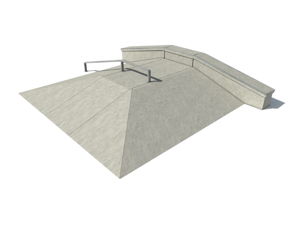 Pyramide, Pyramide met Ledge, Pyramide met rail, Pyramide met Ledge en rail, skate elementen, skate toestellen, skate producten, skate, skatepark inrichting, skatepark