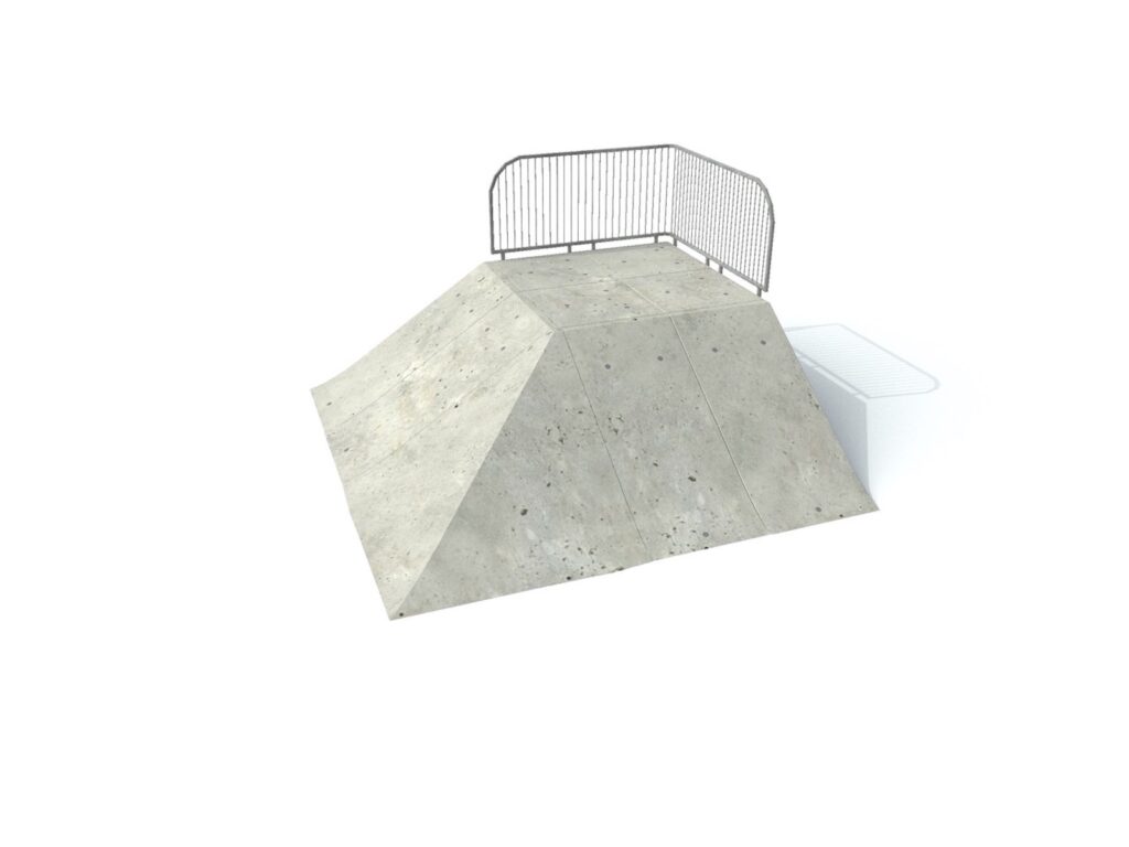Quarterpipe, Quarterpipe Corner 90°, Quarterbank 90°, speedbank, skate elementen, skate toestellen, skate producten, skate, skatepark inrichting, skatepark