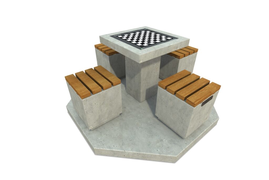 Dam schaak tafel, dam tafel, schaak tafel, game table, picknicktafel beton,