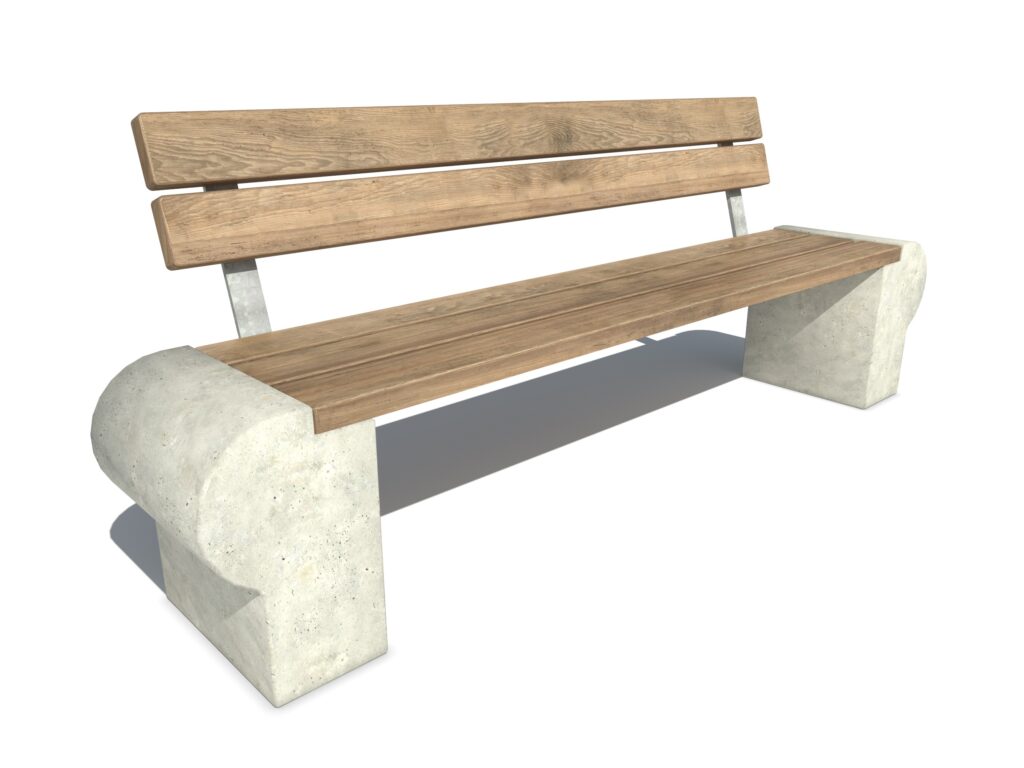 Parkbank, parkbanken, banken openbare ruimte, houten parkbank, houten parkbanken, parkmeubilair, Betonnen parkbank, betonnen parkbanken, parkbanken van beton