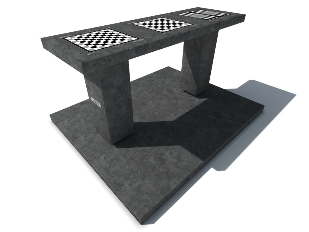 Dam schaak tafel, dam tafel, schaak tafel, game table, picknicktafel beton,