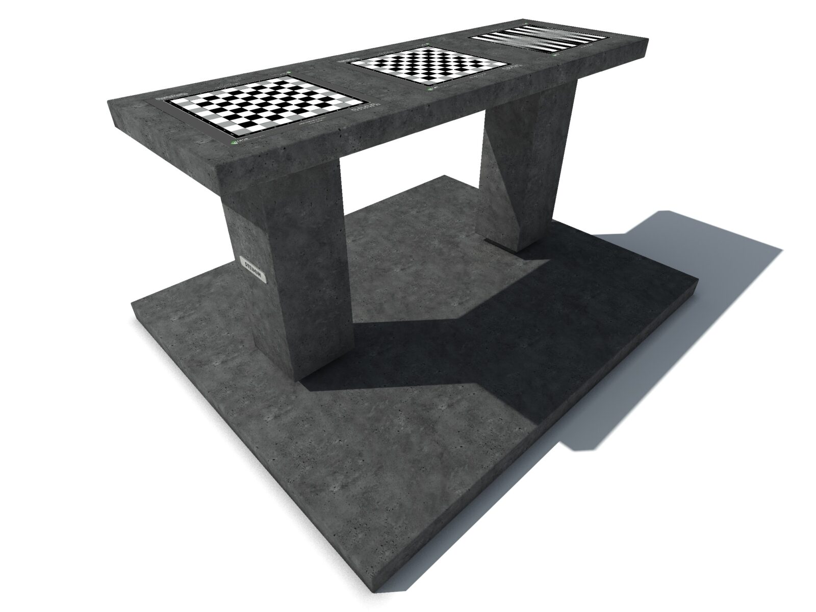 Dam schaak tafel, dam tafel, schaak tafel, game table, picknicktafel beton,