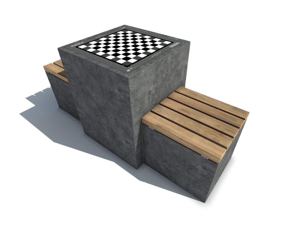 Dam schaak tafel, dam tafel, schaak tafel, game table, picknicktafel beton,