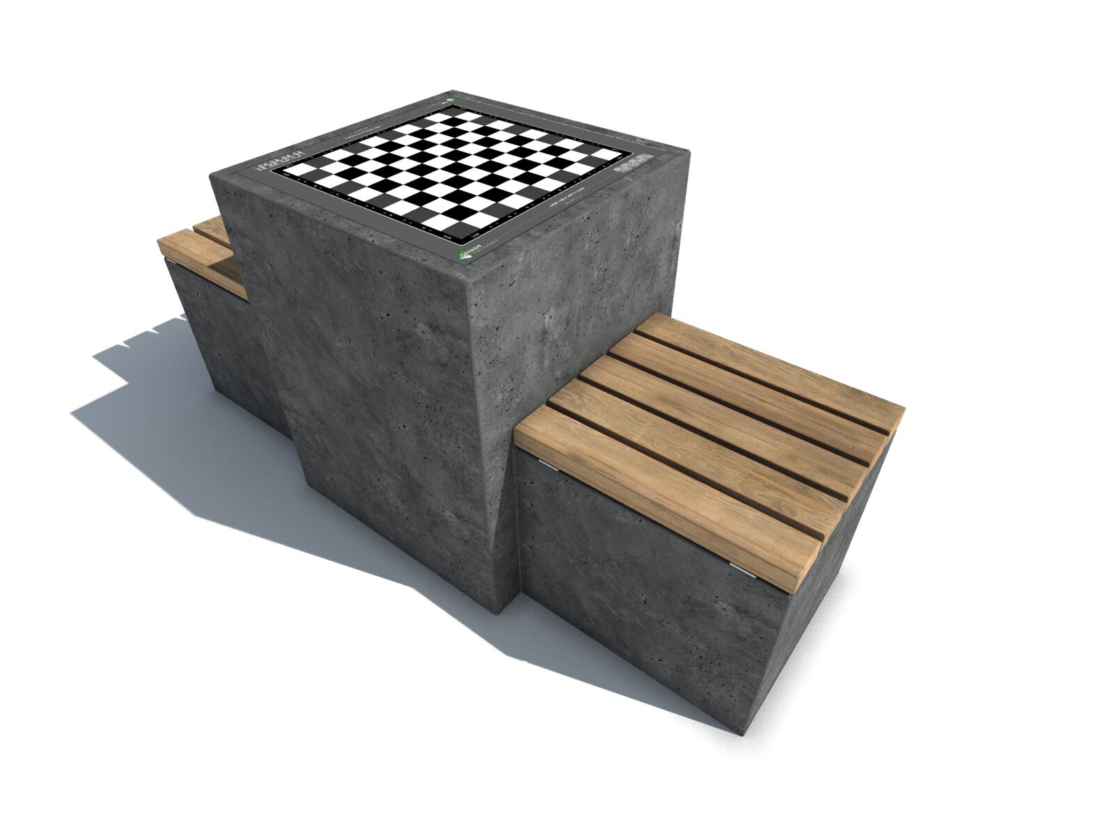 Dam schaak tafel, dam tafel, schaak tafel, game table, picknicktafel beton,