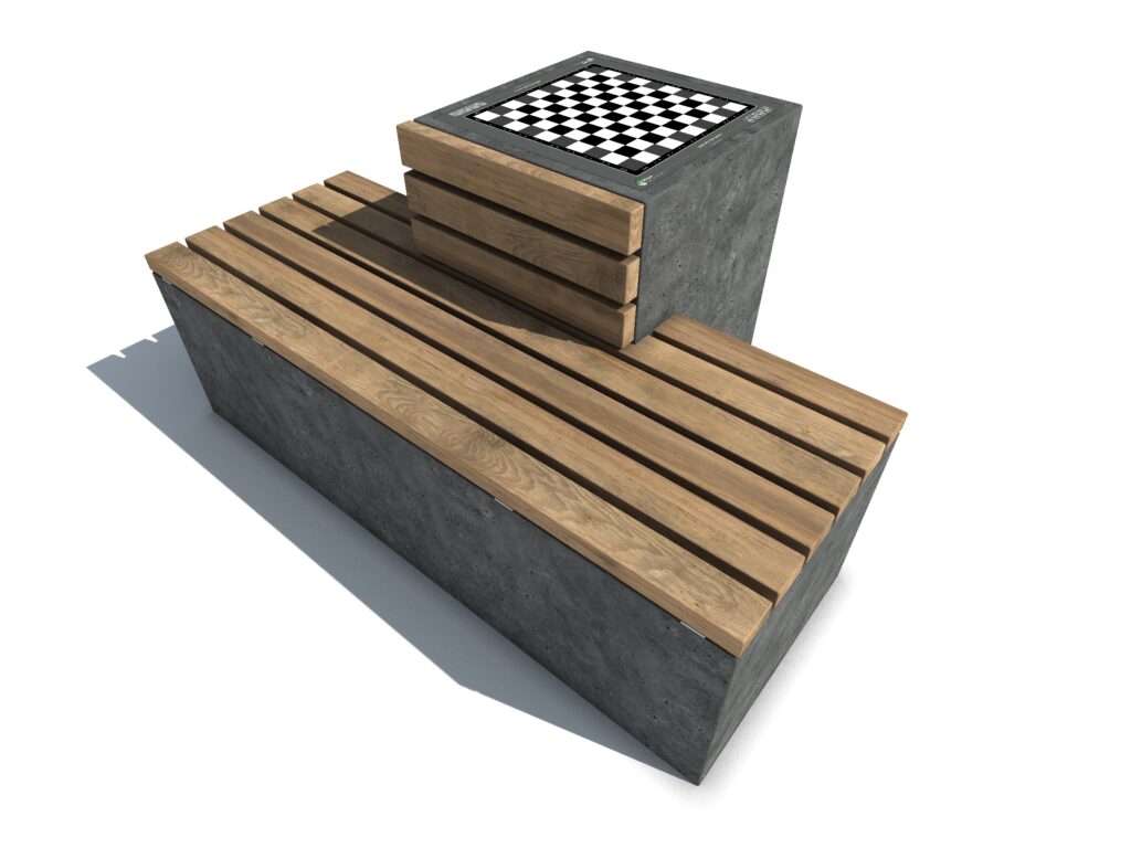 Dam schaak tafel, dam tafel, schaak tafel, game table, picknicktafel beton,