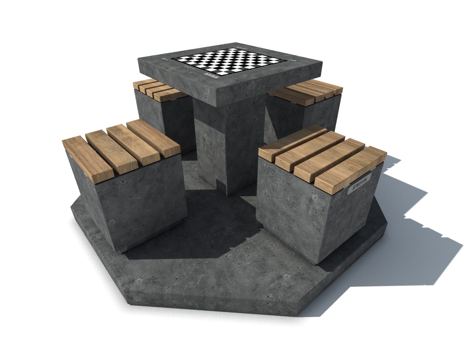 Dam schaak tafel, dam tafel, schaak tafel, game table, picknicktafel beton,