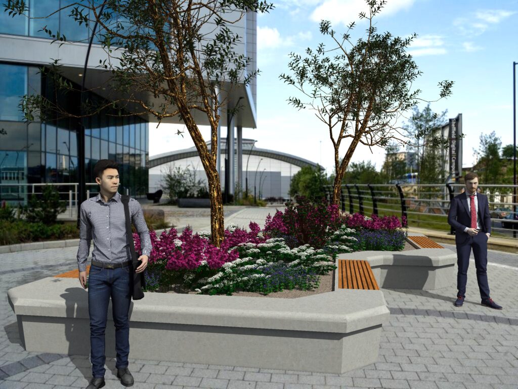 Bloembak, bloembakken, plantenbak, plantenbakken, plantenbak openbare ruimte, bloembak openbare ruimte