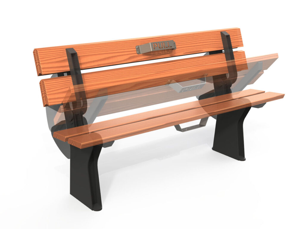 DryBench, parkbank, parkbanken, opklapbaar bankje, opklapbare bank, stadsbank, smalle bank, smal bankje