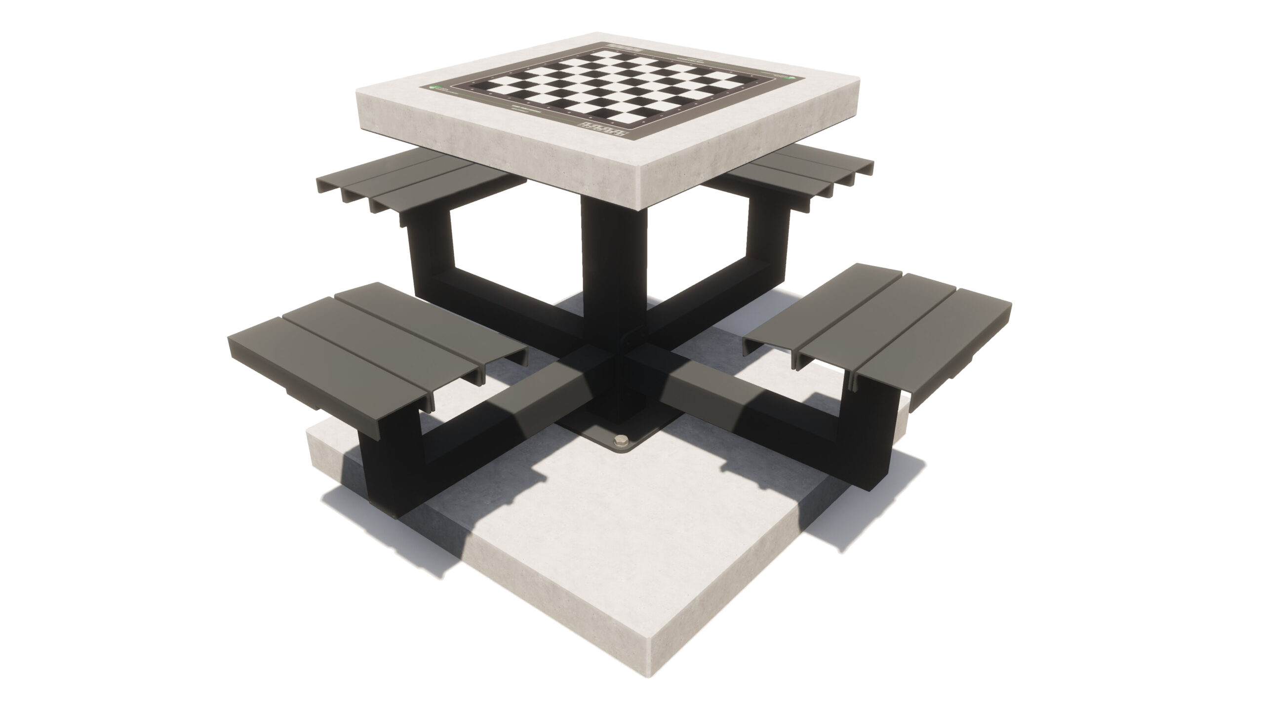 Dam schaak tafel, dam tafel, schaak tafel, game table, picknicktafel beton