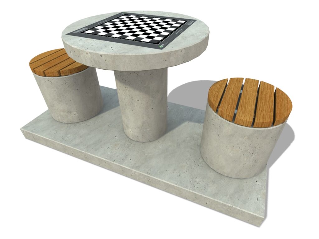 Dam schaak tafel, dam tafel, schaak tafel, game table, picknicktafel beton,