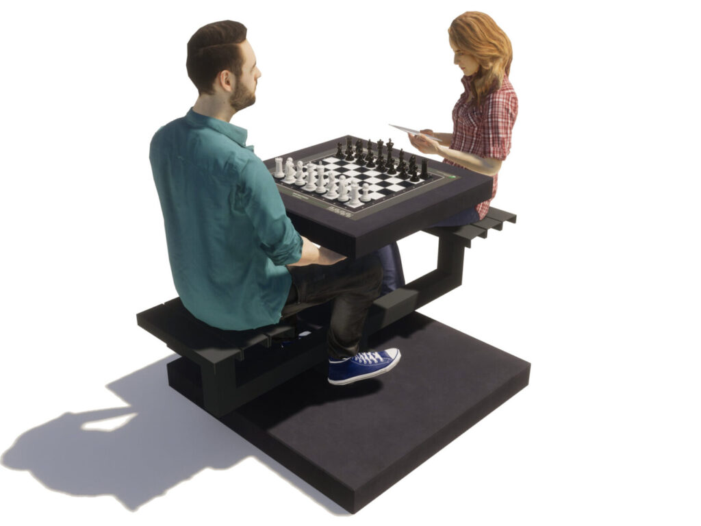 Dam schaak tafel, dam tafel, schaak tafel, game table, picknicktafel beton