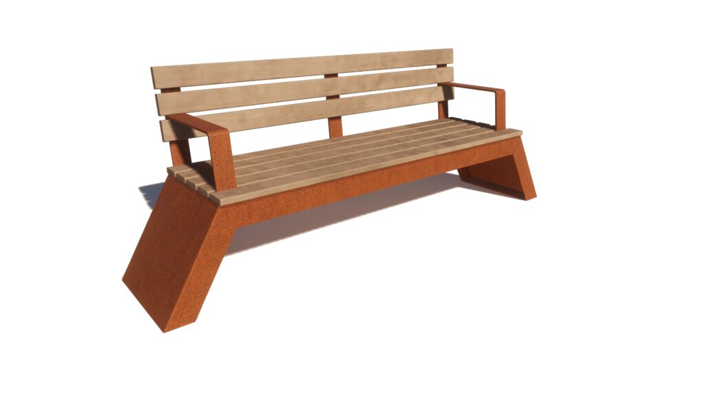 Parkbank, parkbanken, banken openbare ruimte, houten parkbank, houten parkbanken, parkmeubilair, Metalen parkbank, hufterproof parkbank