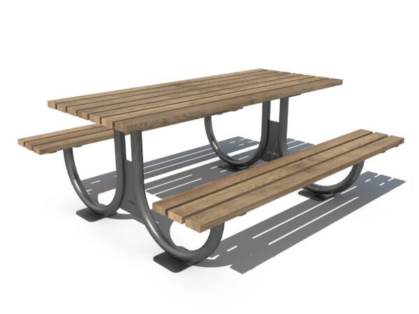 Picknicktafel, picknicktafels, picknicktafels voor in de openbare ruimte. Parkbank, parkbanken, banken openbare ruimte, houten parkbank, houten parkbanken, parkmeubilair, Metalen parkbank, hufterproof parkbank