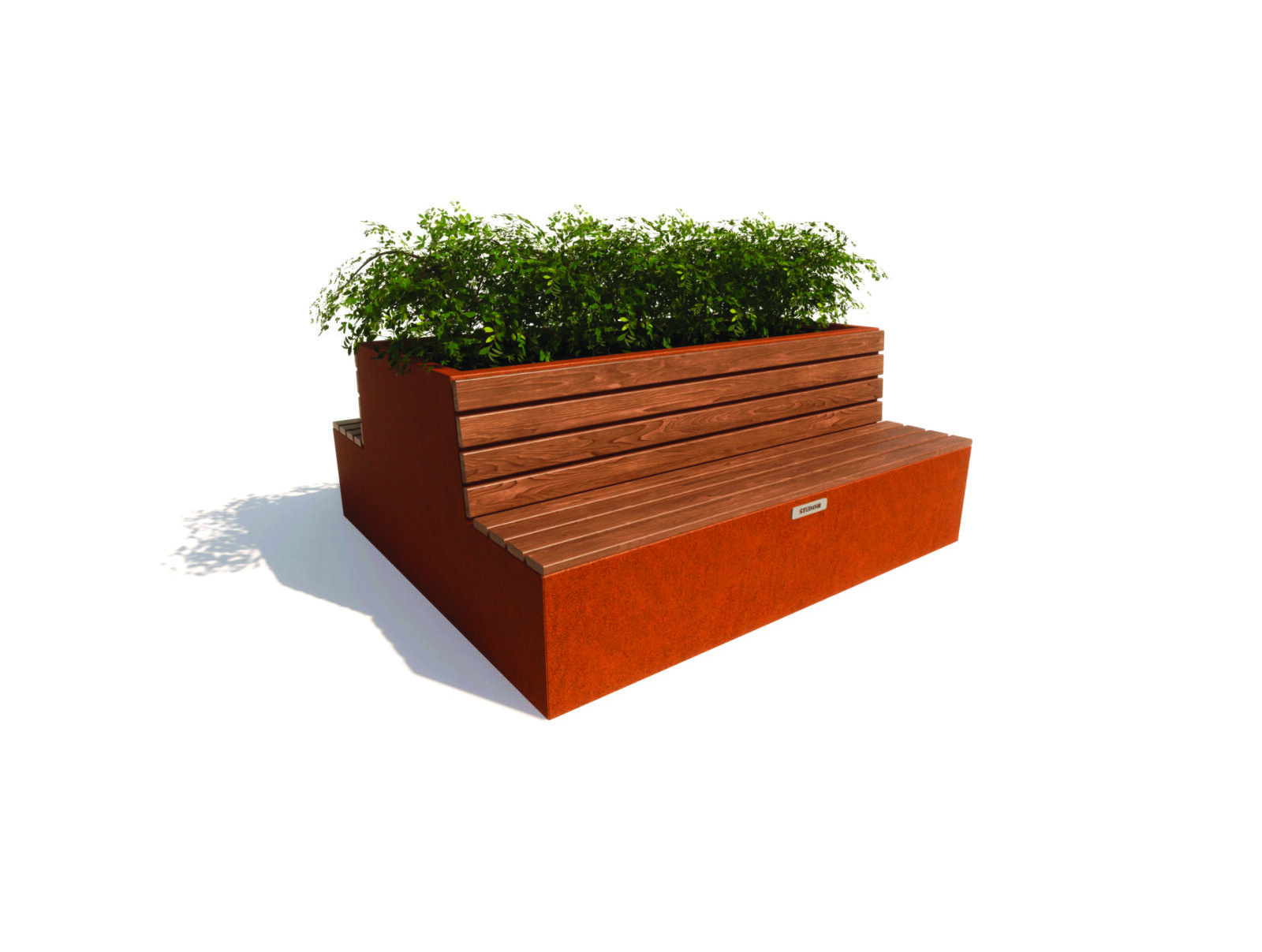 Corten, corten straatmeubilair, corten parkbanken, corten parkbank, corten bloembakken, corten bloembak, corten modulair straatmeubilair